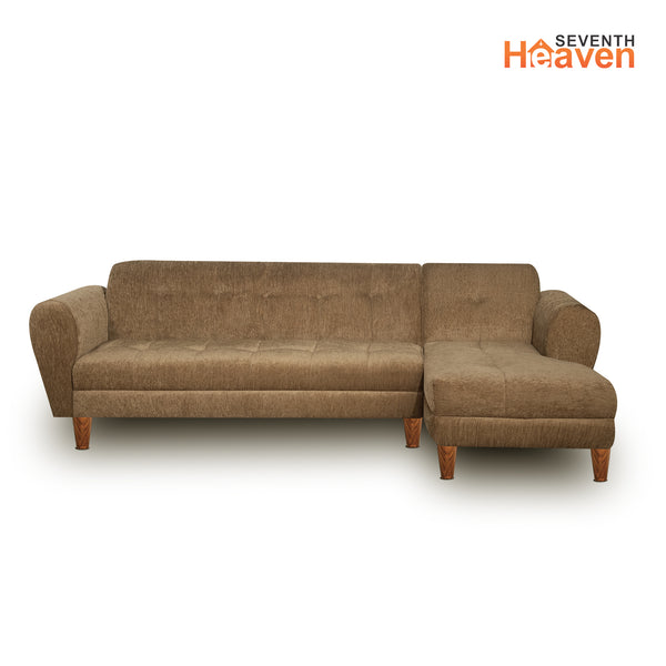 Milan 6 Seater Sofa Right Corner- ( Premium Molfino Fabric- Beige )