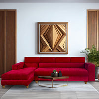berlin 6 seater sofa extra spacious chenille molfino fabric with 3 years warranty finish color maroon style left corner sofa