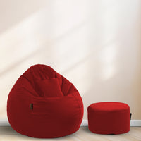 seventh heaven 3xl bean bag cover with footrest cushion premium leatherite yellow copy 1