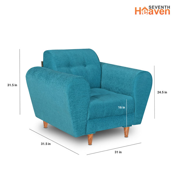 Milan (3+1+1) Seater Sofa - ( Premium Molfino Fabric- Sky Blue )