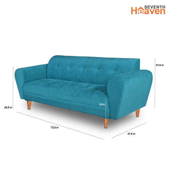 Milan (3+1+1) Seater Sofa - ( Premium Molfino Fabric- Sky Blue )
