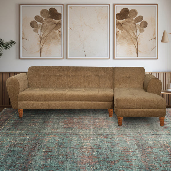 Milan 6 Seater Sofa Right Corner- ( Premium Molfino Fabric- Beige )