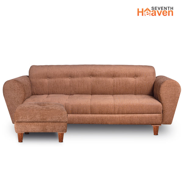 Milan 4 Seater with Ottoman- ( Premium Molfino Fabric- Beige )