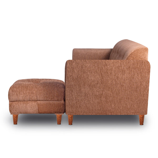Milan 4 Seater with Ottoman- ( Premium Molfino Fabric- Beige )