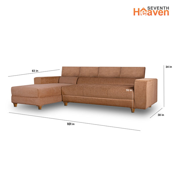 Berlin 6 Seater Sofa Right Corner ( Premium Molfino Fabric- Beige )