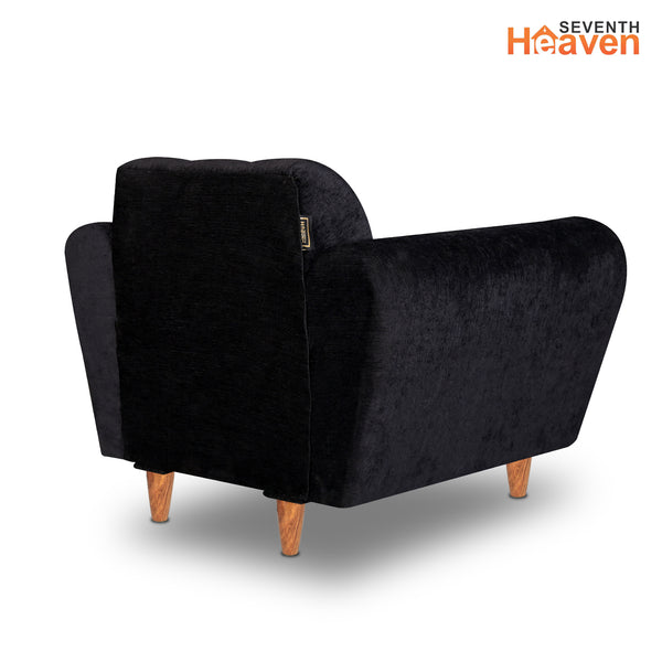 Milan (3+1+1) Seater Sofa - ( Premium Molfino Fabric- Black )