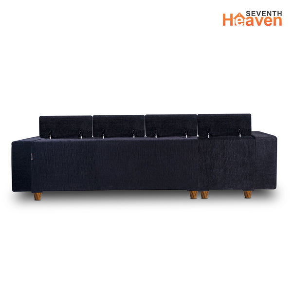 Berlin 6 Seater Sofa Left Corner- ( Premium Molfino Fabric- Black )