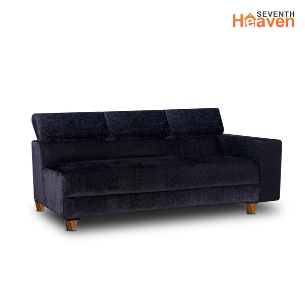 Berlin 6 Seater Sofa Right Corner- ( Premium Molfino Fabric- Black )