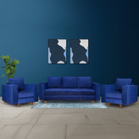 rio 5 seater sofa set chenille molfino fabric finish color dark blue style 3 1 1