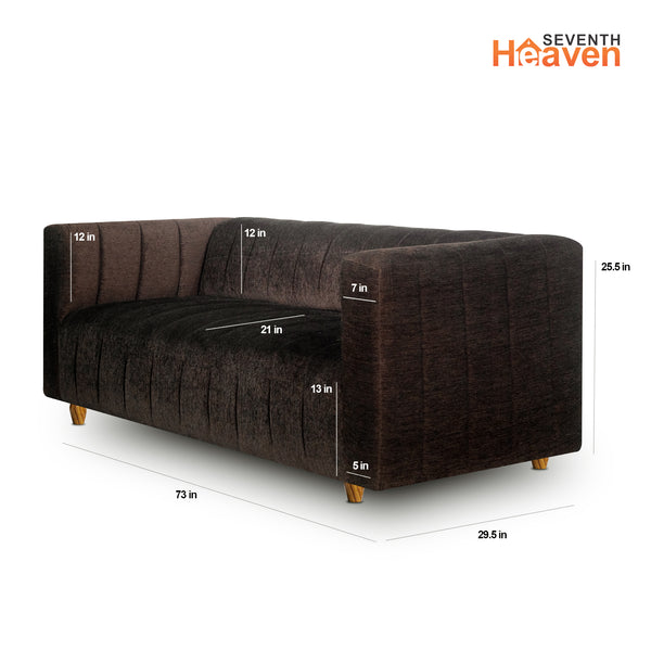 Tokyo 3 Seater Sofa - ( Premium Molfino Fabric- Brown )
