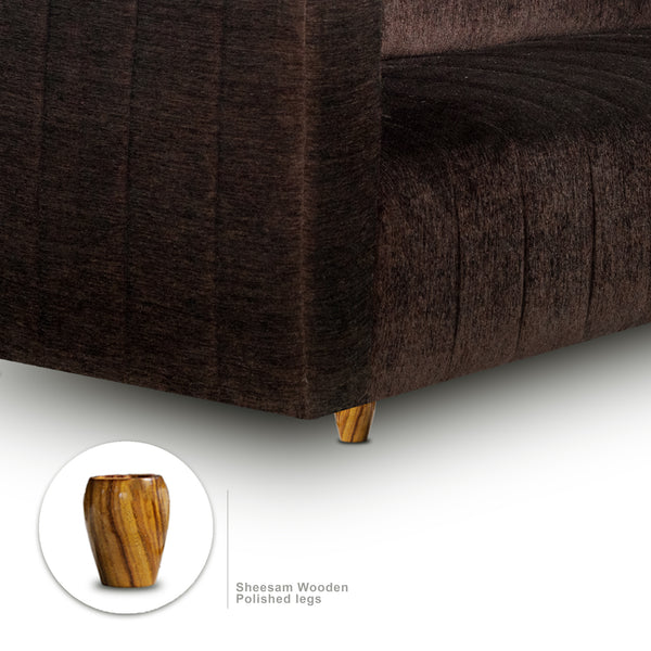 Tokyo 3 Seater Sofa - ( Premium Molfino Fabric- Brown )