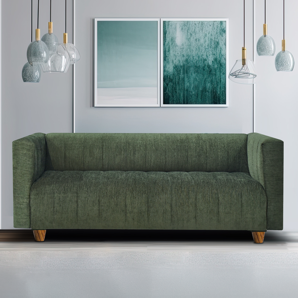 Tokyo 3 Seater Sofa - ( Premium Molfino Fabric- Green )