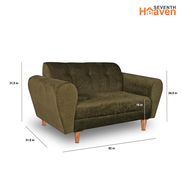 Milan (3+2) Seater Sofa - ( Premium Molfino Fabric- Green )