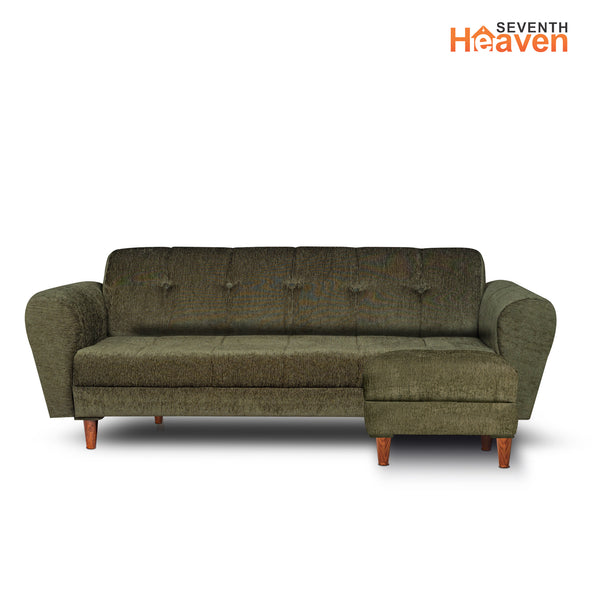 Milan 4 Seater with Ottoman- ( Premium Molfino Fabric- Green )