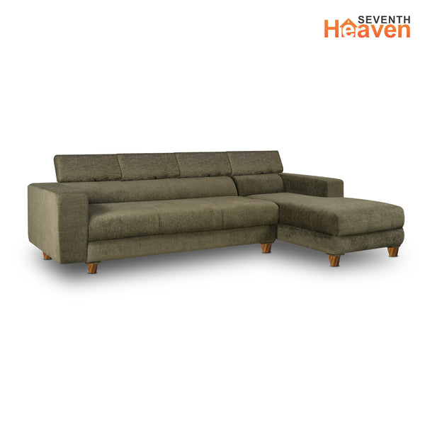 Berlin 6 Seater Sofa Right Corner- ( Premium Molfino Fabric- Green )