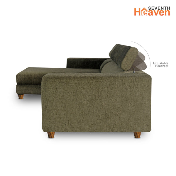 Berlin 6 Seater Sofa Right Corner- ( Premium Molfino Fabric- Green )