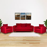 rio 5 seater sofa set chenille molfino fabric finish color maroon style 3 1 1