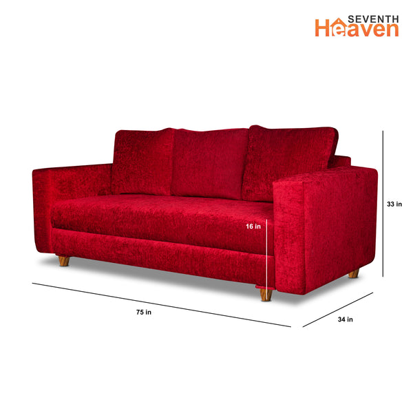 Rio 5 Seater Sofa- (3+2) ( Premium Molfino Fabric- Maroon )