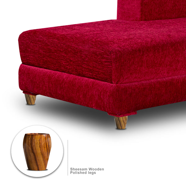 Berlin 6 Seater Sofa Left Corner- ( Premium Molfino Fabric- Maroon )
