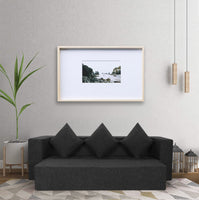 grey jute fabric 72x44x10 flipperx sofa bed 2