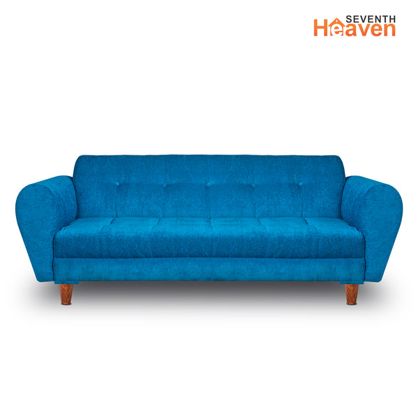 Milan 4 Seater with Ottoman- ( Premium Molfino Fabric- Sky Blue )