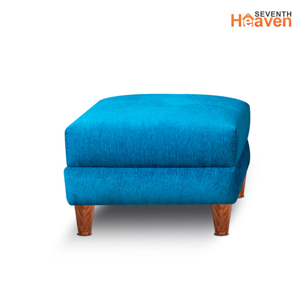 Milan 4 Seater with Ottoman- ( Premium Molfino Fabric- Sky Blue )