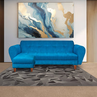seventh heaven milan 4 seater sofa with ottoman chenille molfino fabric 3 year warranty fabric 4 seater sofa finish color skyblue