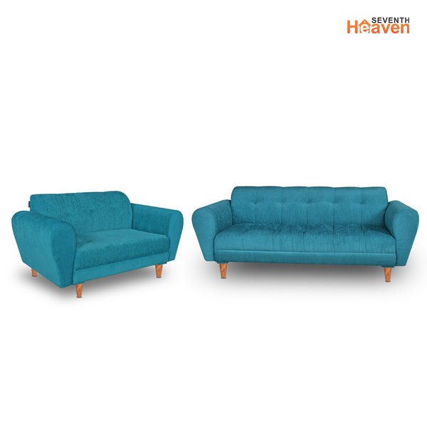 Milan (3+2) Seater Sofa - ( Premium Molfino Fabric- Sky Blue )