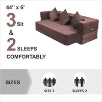 brown morphino fabric 72x44x10 flipperx sofa bed