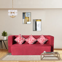 flipper x sofa cum bed 3 seater printed cushion jute fabric dark grey copy 1