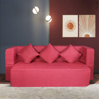 flipper x sofa cum bed 3 seater plain cushion jute fabric dark grey copy