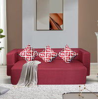 flipper x sofa cum bed 3 seater printed cushion jute fabric dark grey copy