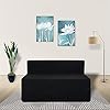 Rejoice Sofa Cum Bed Cover - 2 Seater, Plain Cushion ( Premium Molfino Fabric, Black )