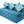 Rejoice Sofa Cum Bed - 4 Seater, Printed Cushion ( Jute Fabric, Sky Blue )