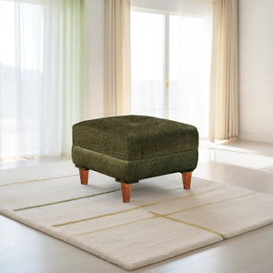 Milan 1 Seater Ottoman Stool - ( Chenille Molfino - Green)