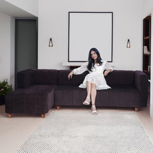 Tokyo 6 Seater Sofa Set Left Corner- ( Premium Molfino Fabric- Brown )