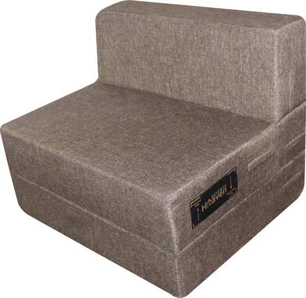 Rejoice Sofa Cum Bed - 1 Seater,  ( Jute Fabric, Brown )