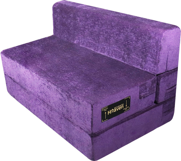 Rejoice Sofa Cum Bed - 3 Seater, ( Premium Molfino Fabric, Purple )