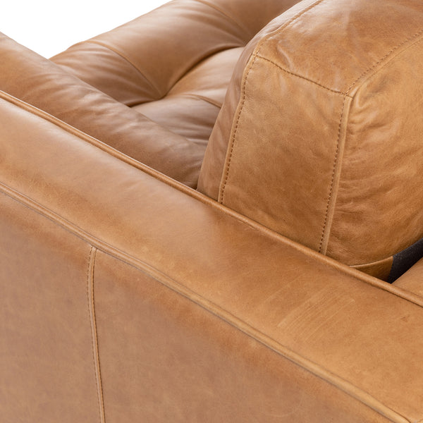 Vienna 6 Seater Sofa Right Corner - ( Leatherette Fabric - Tan )