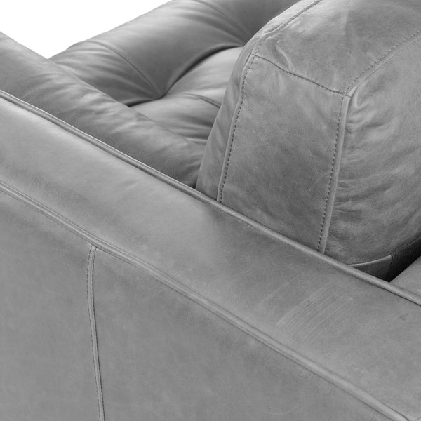 Vienna 6 Seater Sofa Left Corner - ( Leatherette Fabric - Grey )