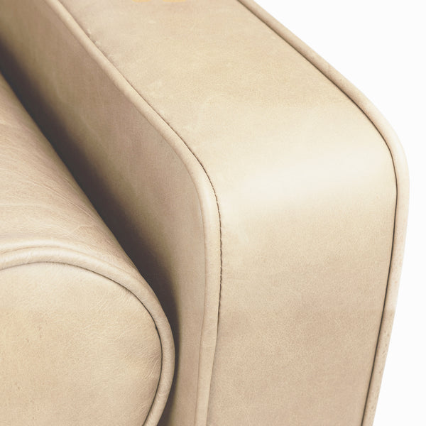 Vienna 3 Seater Sofa- ( Leatherette Fabric - Beige )