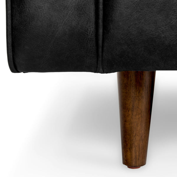 Vienna 6 Seater Sofa Right Corner - ( Leatherette Fabric - Black )