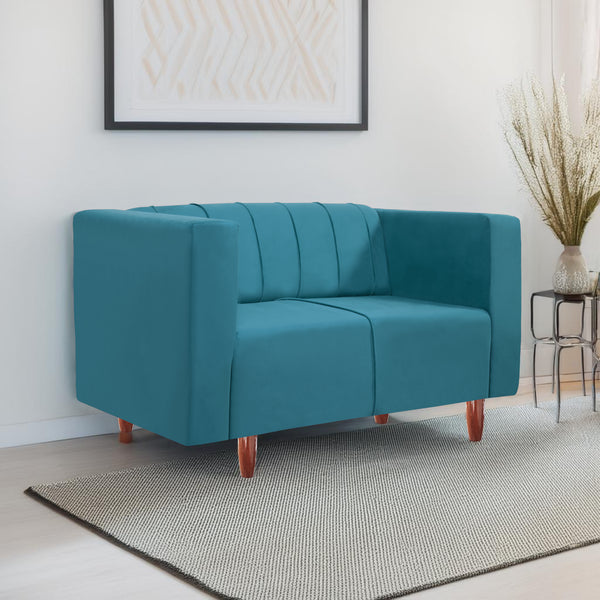 Sydney 2 Seater Sofa- ( Plush Suede Fabric- Sky Blue )