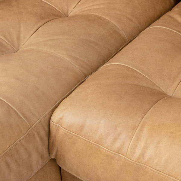 Vienna 6 Seater Sofa Right Corner - ( Leatherette Fabric - Tan )