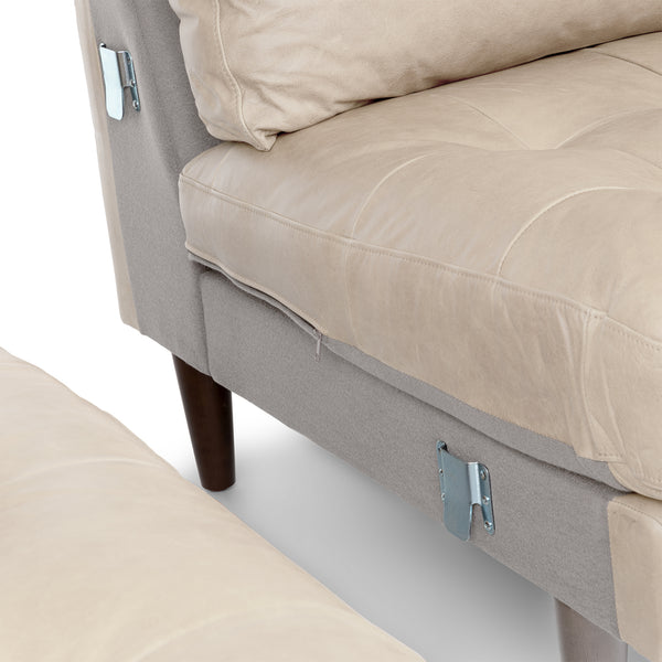 Vienna 6 Seater Sofa Left Corner - ( Leatherette Fabric - Beige )