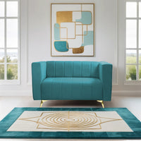 tokyo icon 2 seater sofa plush suede fabric teal