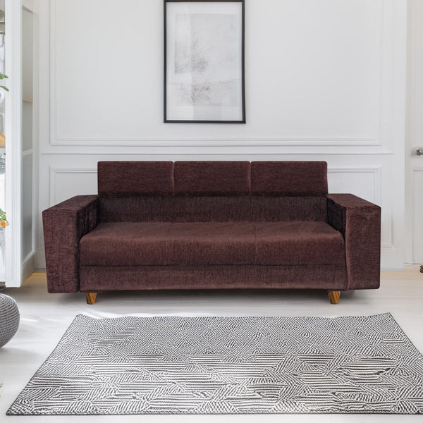 Berlin 3 Seater Sofa- ( Premium Molfino Fabric- Brown)