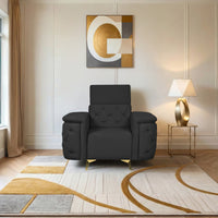 rome 1 seater sofa plush suede fabric black