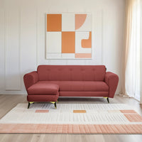 milan icon ottoman 4 seater sofa plush suede fabric peach copy
