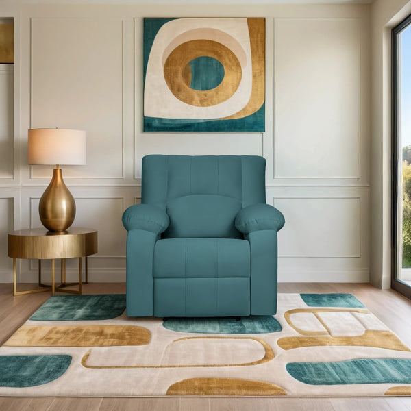 Phoenix Icon 1 Seater Recliner – ( Spacious, Luxurious & DIY-Friendly, Plush Suede - Teal )